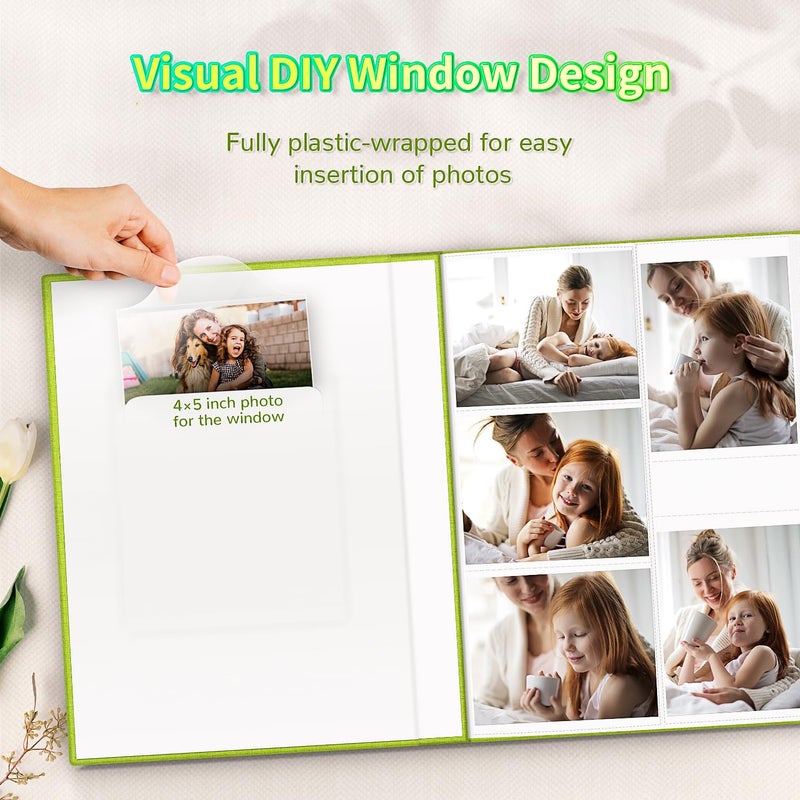 Artfeel Photo Album 4x6 with 1000 Pockets,Slip-in Picture Albums,Linen Cover Memory Book with Front Window,White Page Vertical Photo Book for Wedding,Family,Anniversare,Baby,Vacation - Image 2